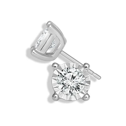 10K White Gold 1 ct CVD Diamond Stud Earrings
