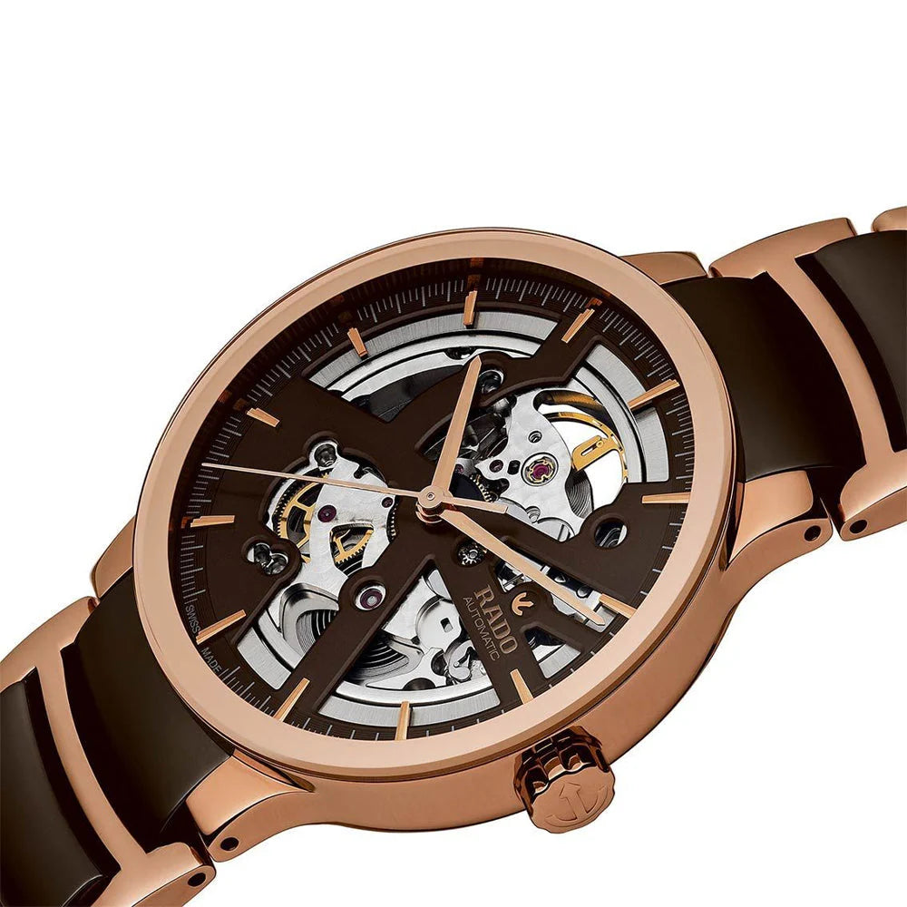 Rado Centrix Brown Open Heart Automatic Watch 38 mm