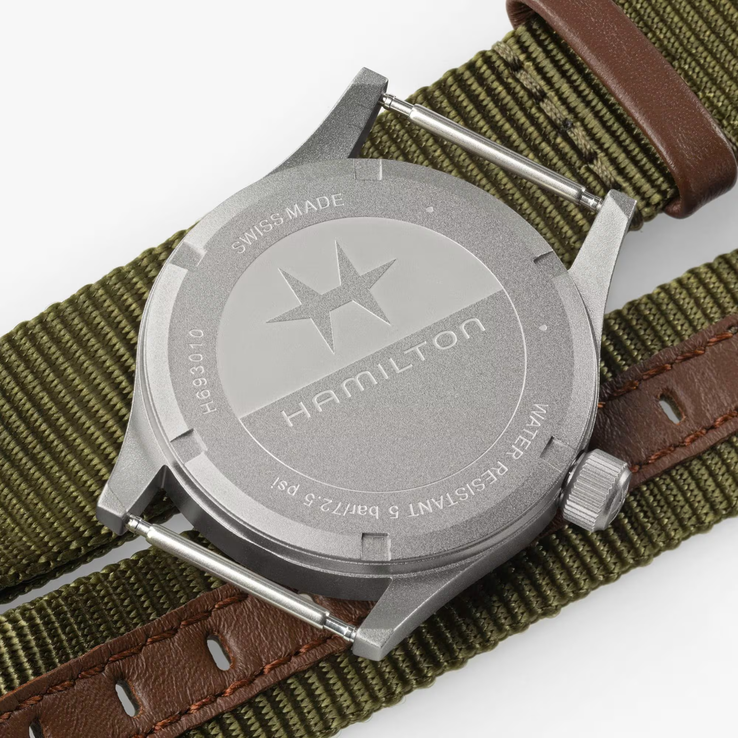 Hamilton Khaki Field Green Stainless Steel Textile Watch 33 mm