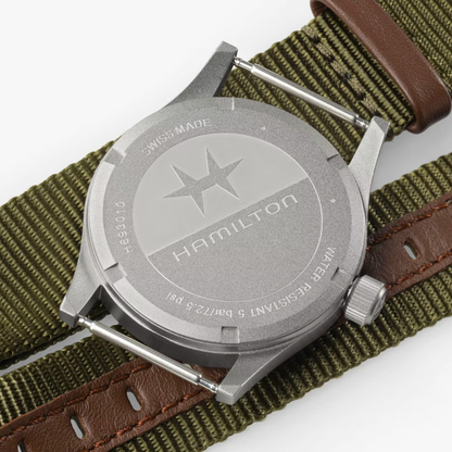 Hamilton Khaki Field Green Stainless Steel Textile Watch 33 mm