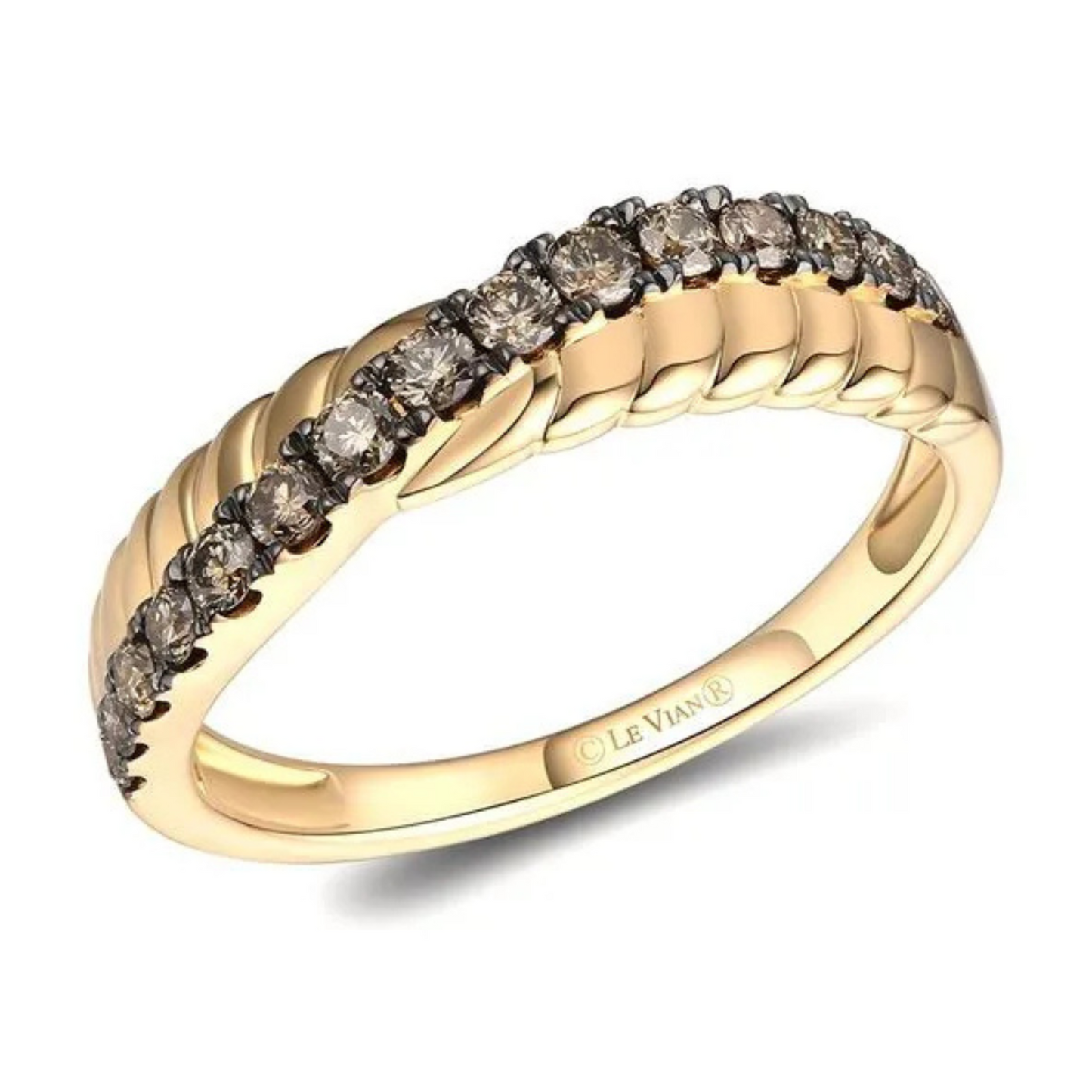 Le Vian 14K Honey Gold Chocolate Diamonds, Nude Diamonds, Ruby Ring 0.5ct