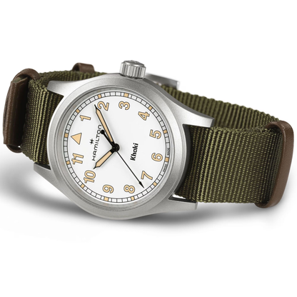 Hamilton Khaki Field White Stainless Steel Textile Watch 38mm
