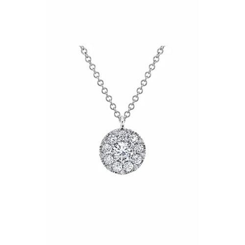 Shy Creation 14K White Gold Diamond Pendant 0.5Ct 18 Inches