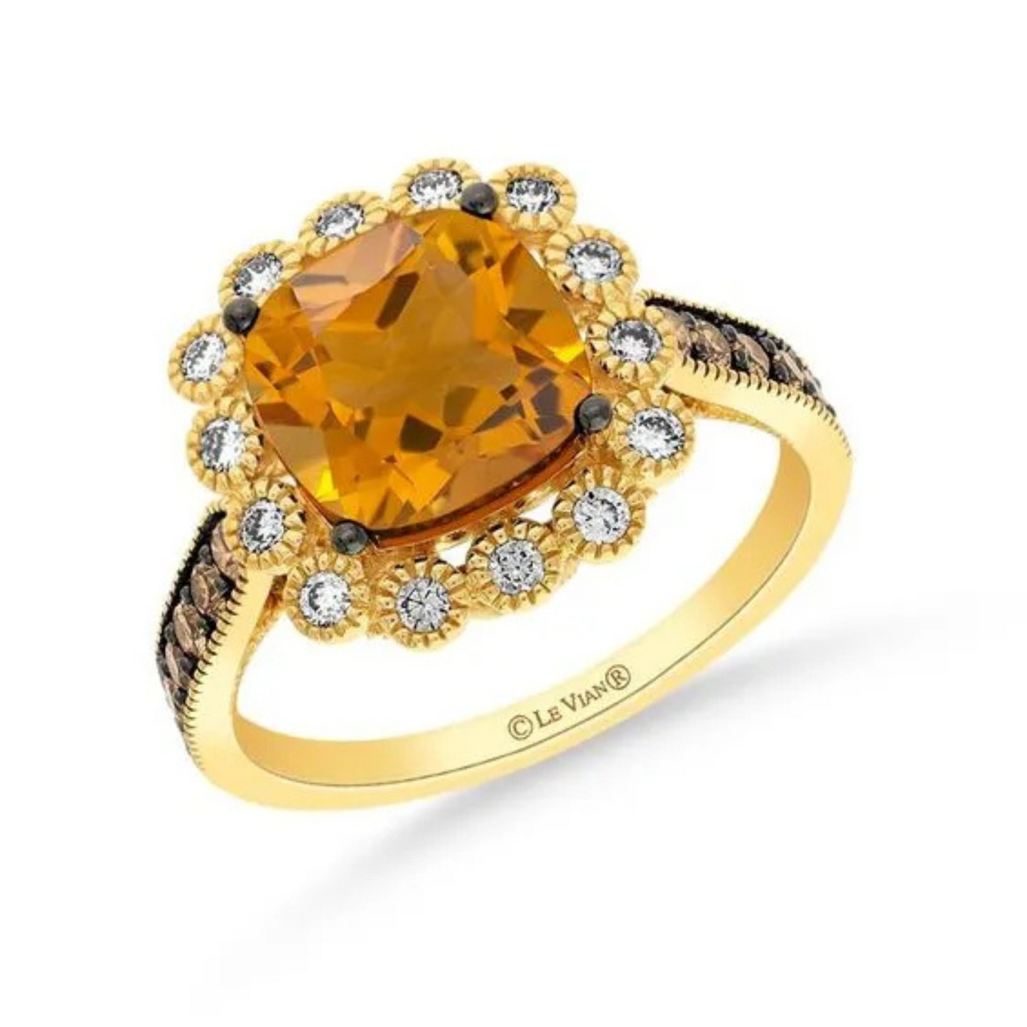 Le Vian 14K Honey Gold Cinnamon Citrine, Chocolate and Nude Diamonds Ring 3ct