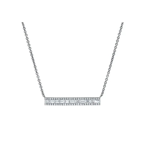 Shy Creation 14K White Gold Kate Pendant 0.4Ct 18 Inches