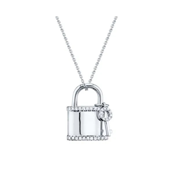 Shy Creation Open Link (18”, adjustable) in 14K White Gold featuring Diamonds.
