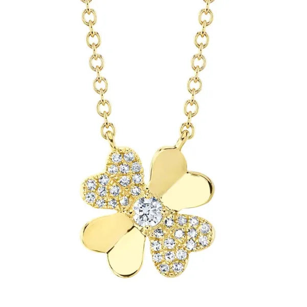 Shy Creation Open Link (18”, adjustable) in 14K Yellow Gold featuring Diamonds.