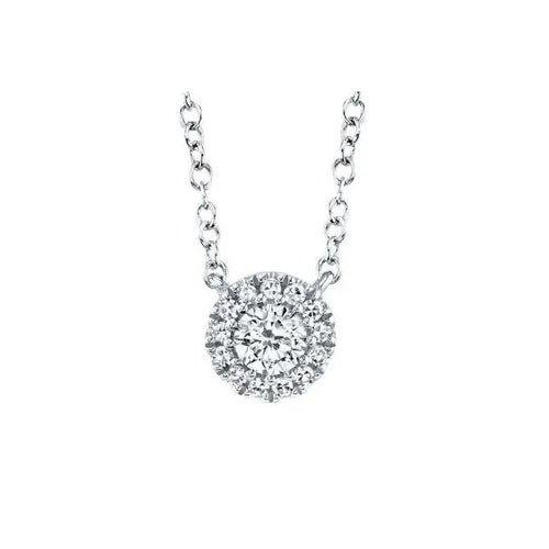 Shy Creation 14K White Gold Diamond Open Link Pendant 0.25Ct 18 Inches