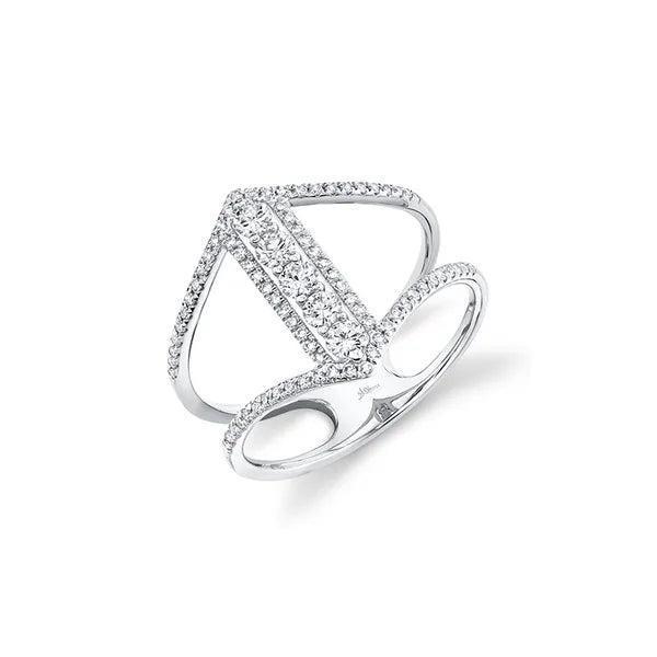 Shy Creation Open Link (18”, adjustable) in 14K White Gold featuring Diamonds.