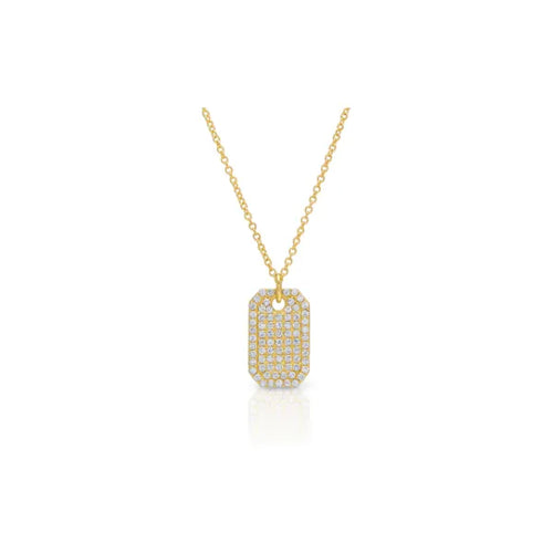 Shy Creation 14K Yellow Gold Diamond Open Link Pendant 0.90 ct. 18 Inches