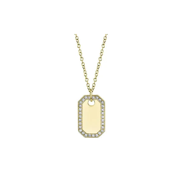 Shy Creation Open Link (18”, adjustable) in 14K Yellow Gold featuring Diamonds.