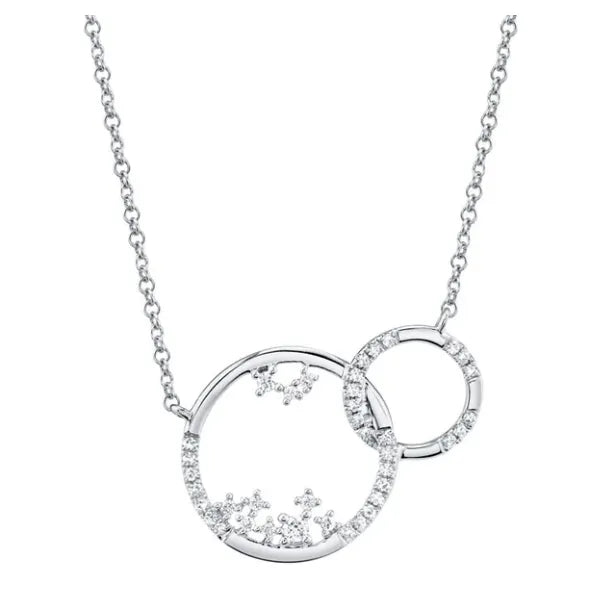 Shy Creation Open Link (18”, adjustable) in 14K White Gold featuring Diamonds.