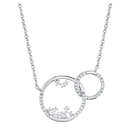 Shy Creation 14K White Gold Diamond Open Link  Pendant 0.15 ct. 18 Inches