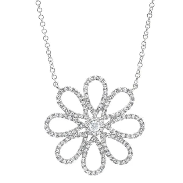 Shy Creation Open Link (18”, adjustable) in 14K White Gold featuring Diamonds.