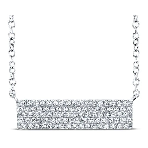Shy Creation 14K White Gold Diamond Pavé Pendant 0.25Ct 18 Inches