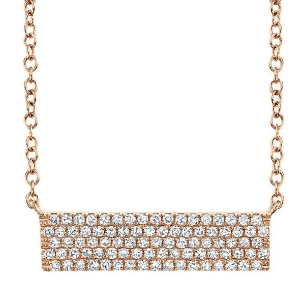 Shy Creation Open Link (18”, adjustable) in 14K Rose Gold featuring Diamonds.