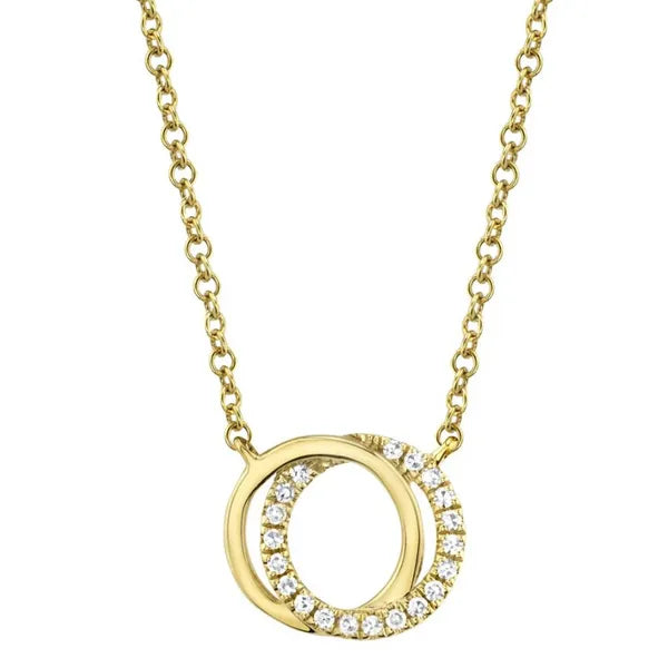 Shy Creation Open Link (18”, adjustable) in 14K Yellow Gold featuring Diamonds.