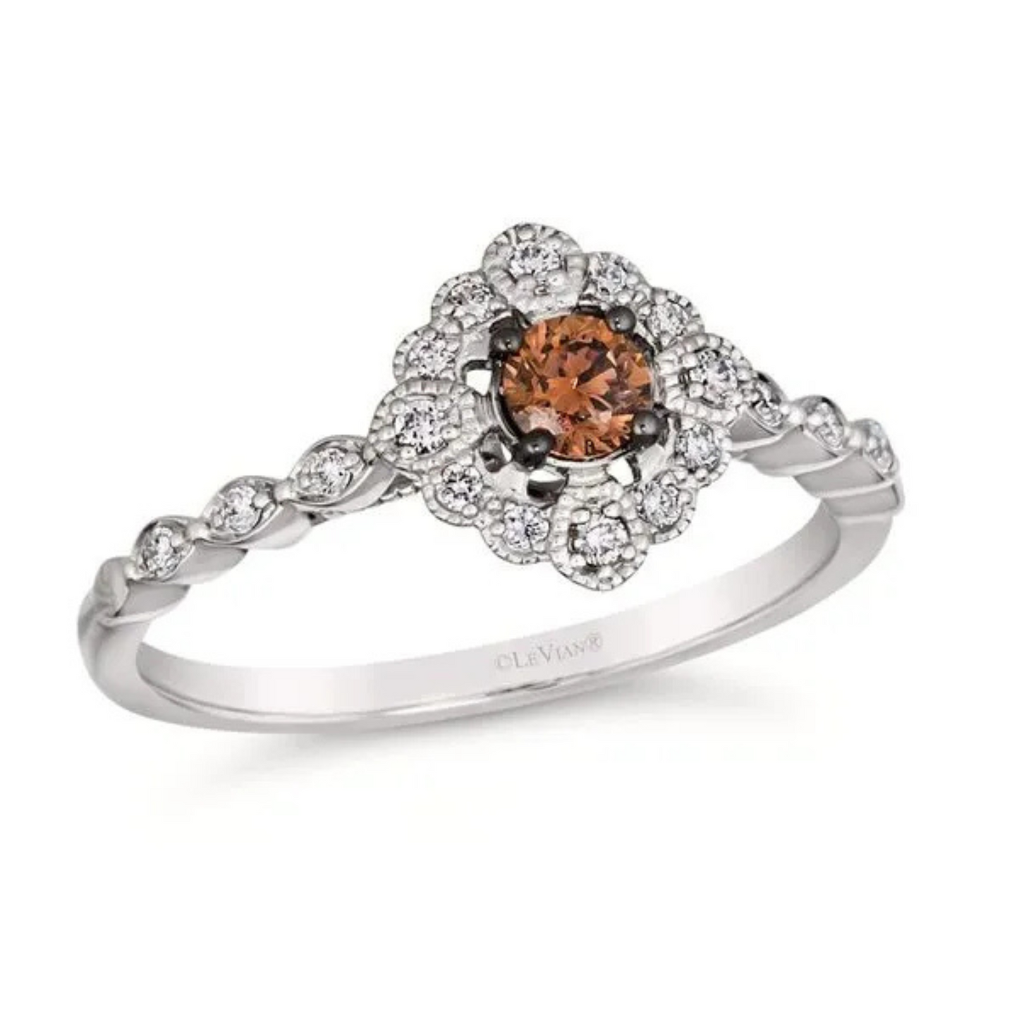 Le Vian Platinum Chocolate and Vanilla Diamonds Ring 0.2ct
