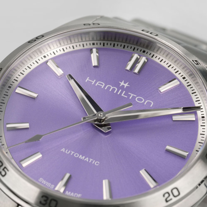 Hamilton Jazzmaster Performer Purple Stainless Steel Automatic Watch 34 mm