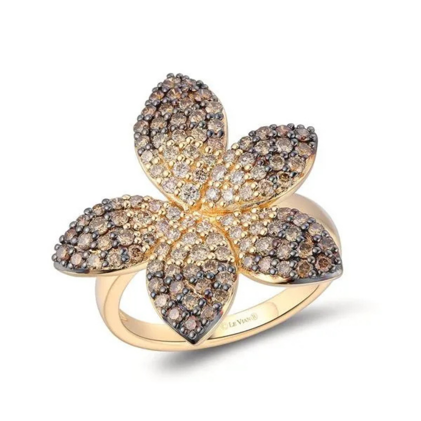 Le Vian 14K Honey Gold Ombre Chocolate Diamonds Ring 1.333ct