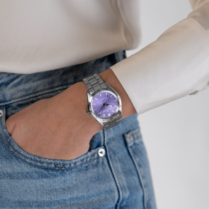 Hamilton Jazzmaster Performer Purple Stainless Steel Automatic Watch 34 mm