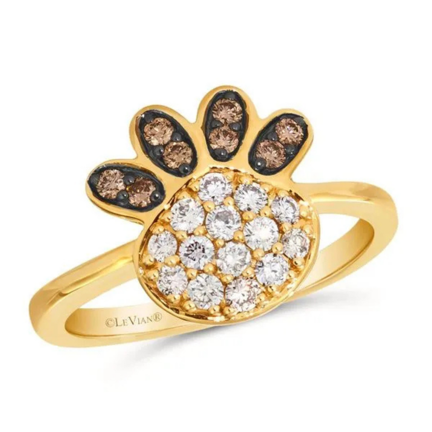 Le Vian 14K Honey Gold Nude and Chocolate Diamonds Ring 0.375ct