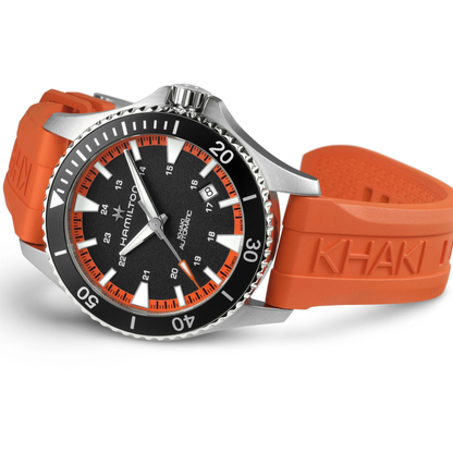 Hamilton Khaki Navy Scuba Orange Rubber Black Dial Automatic Watch 40 mm
