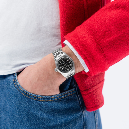 Hamilton Khaki Field Stainless Steel Black Dial Automatic Watch 38 mm