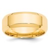 10k Yellow Gold 8mm Beveled Edge Comfort Fit Wedding Band Size 13.5