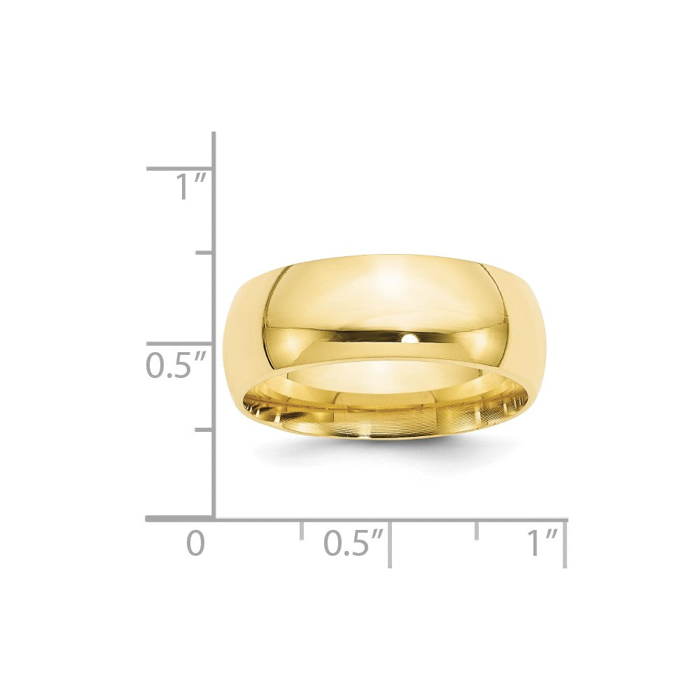10k Yellow Gold Comfort Fit Wedding Band, 8mm, Size 13.5 - Image 2