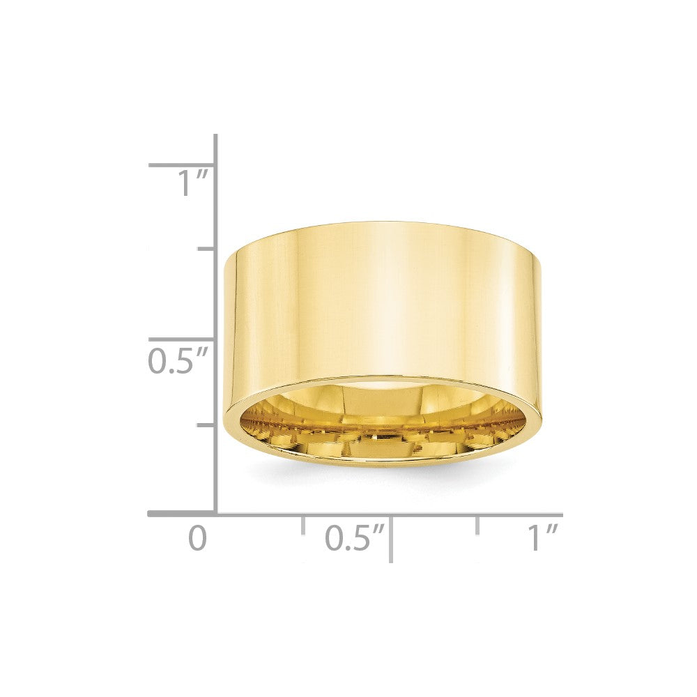 10k Yellow Gold Flat Comfort Fit Wedding Band, Size 13.5 - Image 2