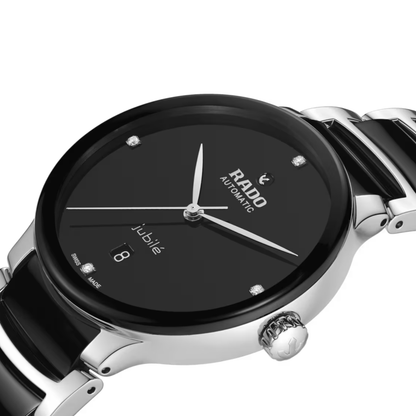 Rado Centrix Diamond Black Stainless Steel Automatic Watch 39.5mm