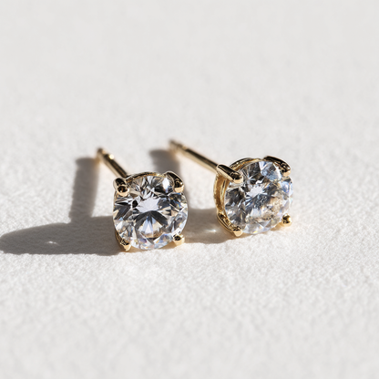 1/4 CTW Lab-Grown Diamond Stud Earrings in 14K White or Yellow Gold