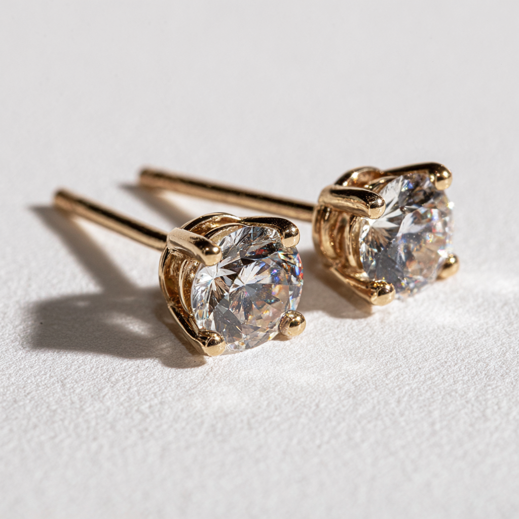 1/4 CTW Lab-Grown Diamond Stud Earrings in 14K White or Yellow Gold