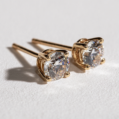 1/4 CTW Lab-Grown Diamond Stud Earrings in 14K White or Yellow Gold