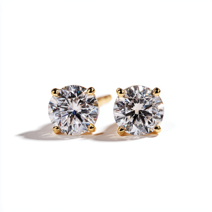 1/4 CTW Lab-Grown Diamond Stud Earrings in 14K White or Yellow Gold