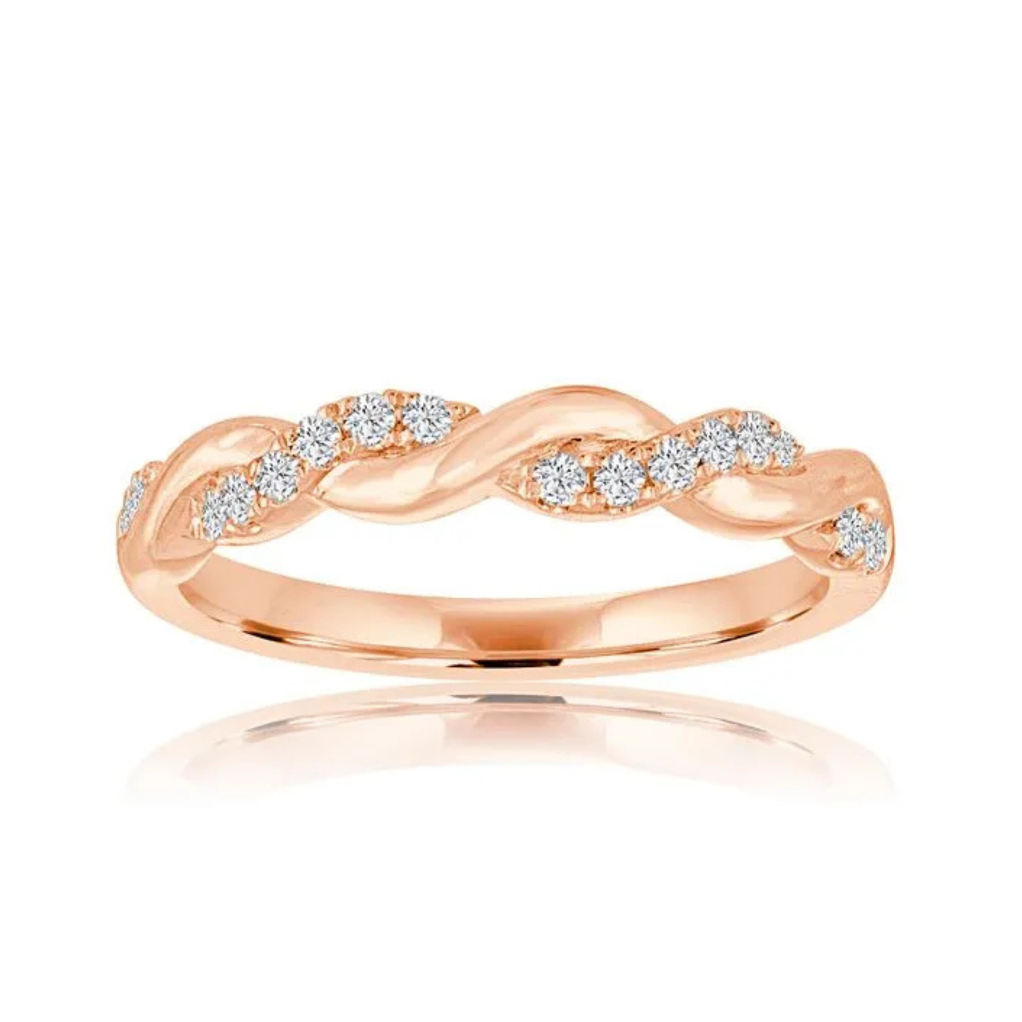 Imagine Bridal 14K Rose' Gold Round Diamond Comfort Fit 0.16ct