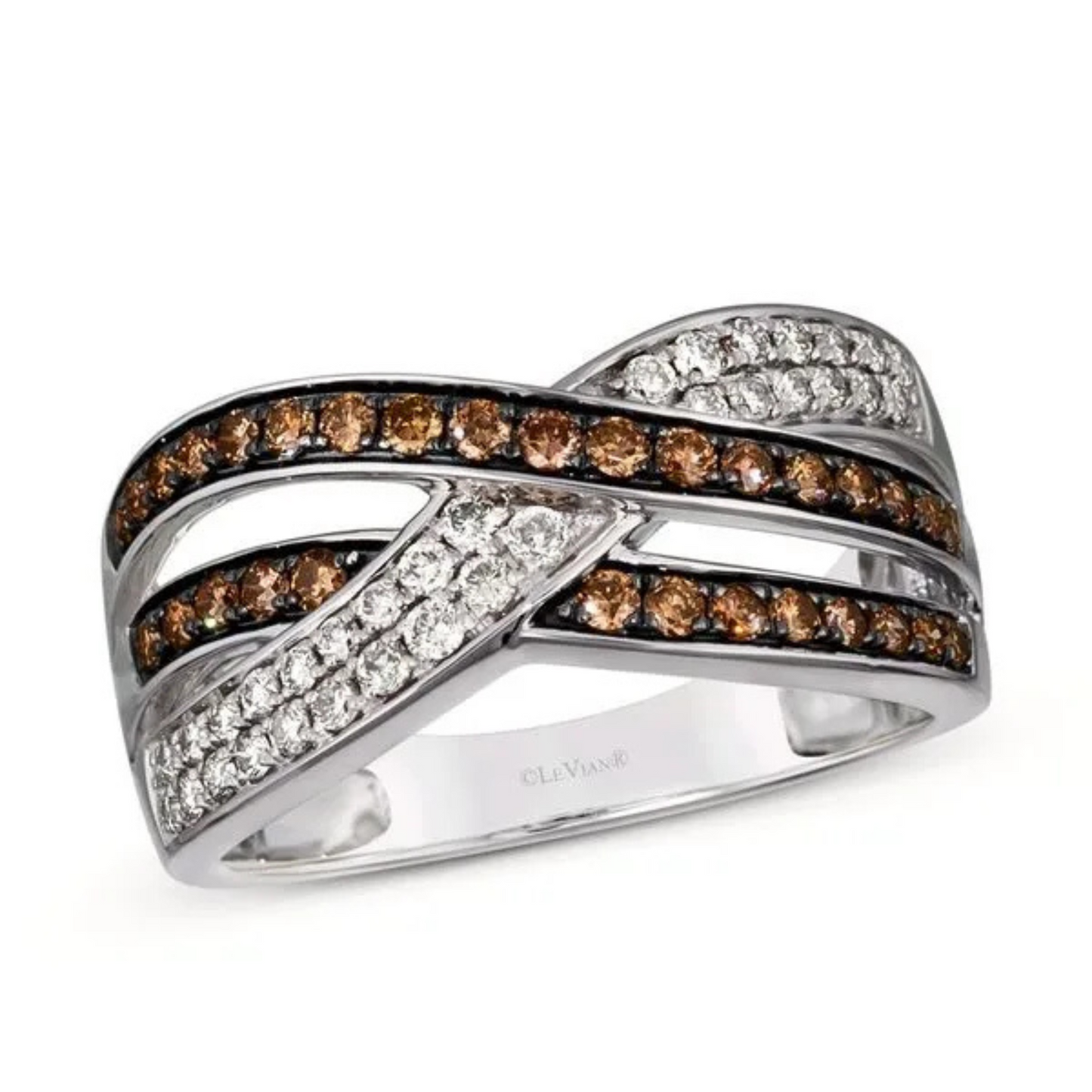 Le Vian 14K Vanilla Gold Nude and Chocolate Diamond Ring 0.375ct