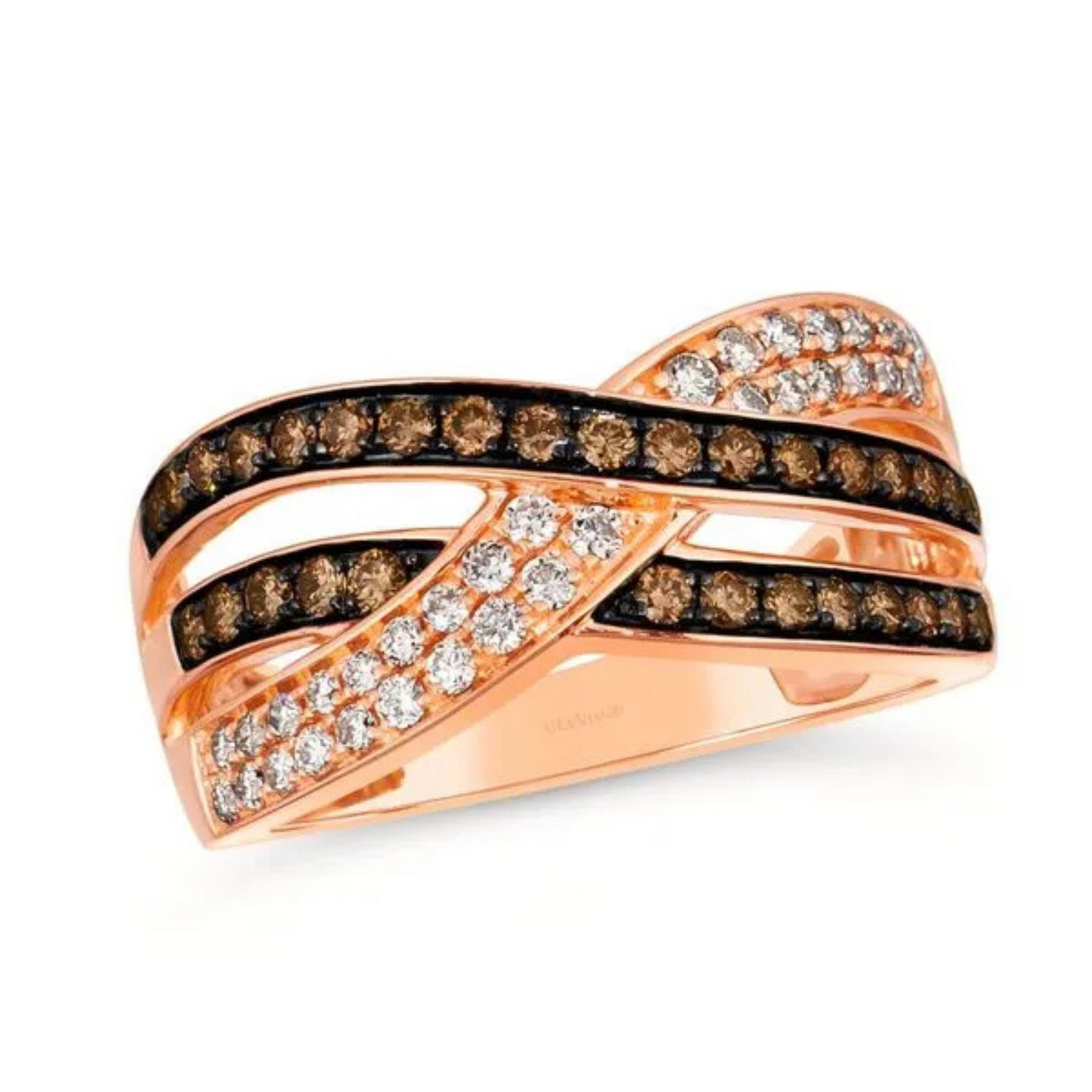 Le Vian 14K Strawberry Gold Nude and Chocolate Diamond Ring 0.375ct