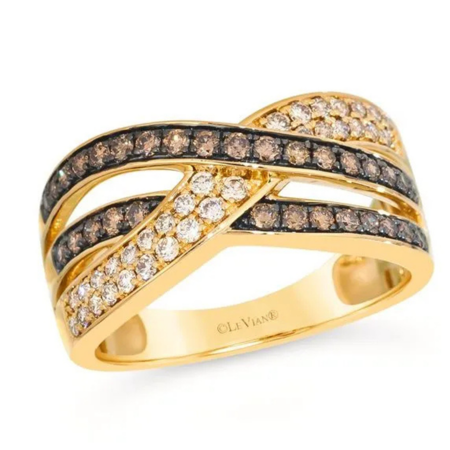 Le Vian 14K Honey Gold Nude and Chocolate Diamond Ring 0.375ct