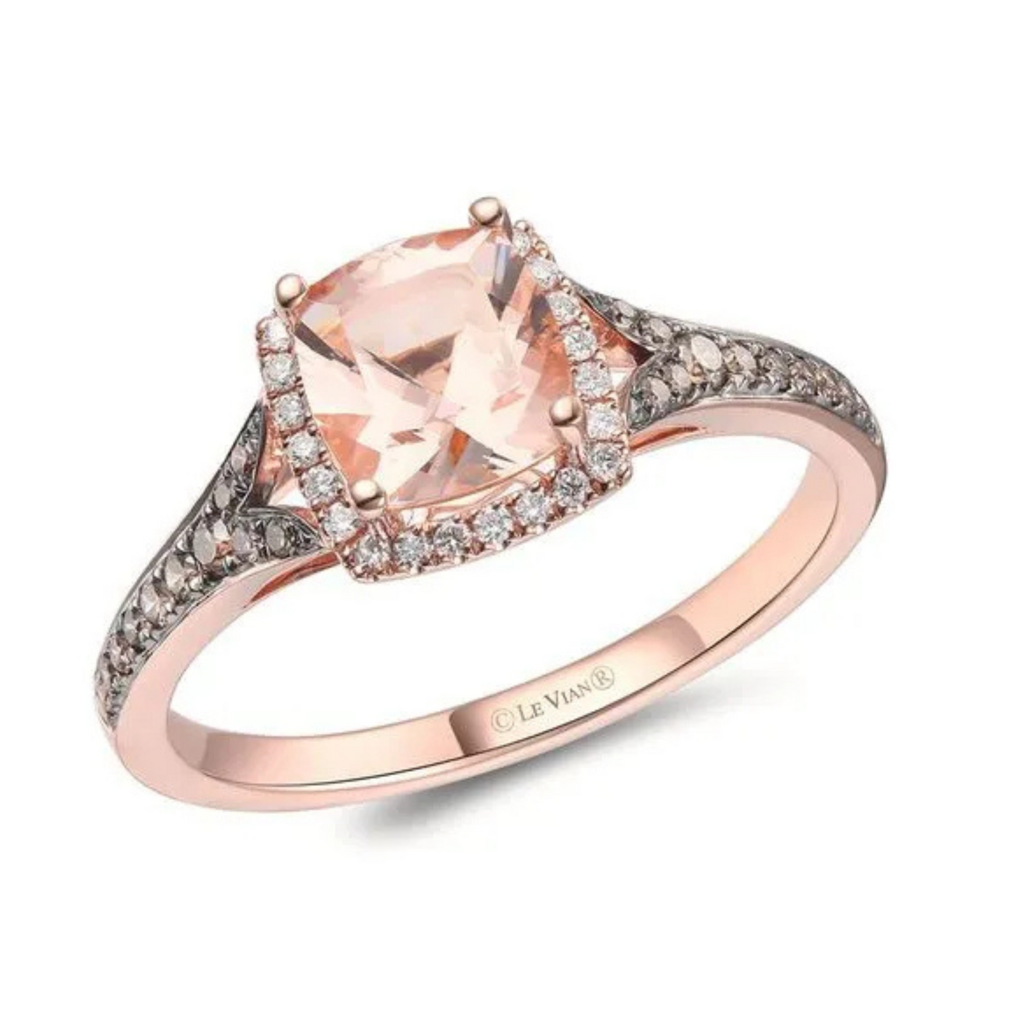 Le Vian 14K Strawberry Gold Peach Morganite and Diamond Ring 1.25ct