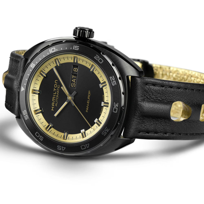 Hamilton Pan Europ Black & Gold NATO Automatic Watch 42 mm