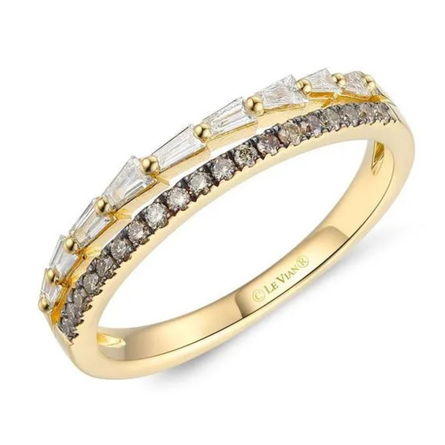 Le Vian 14K Honey Gold Vanilla and Chocolate Diamond Ring 0.167ct