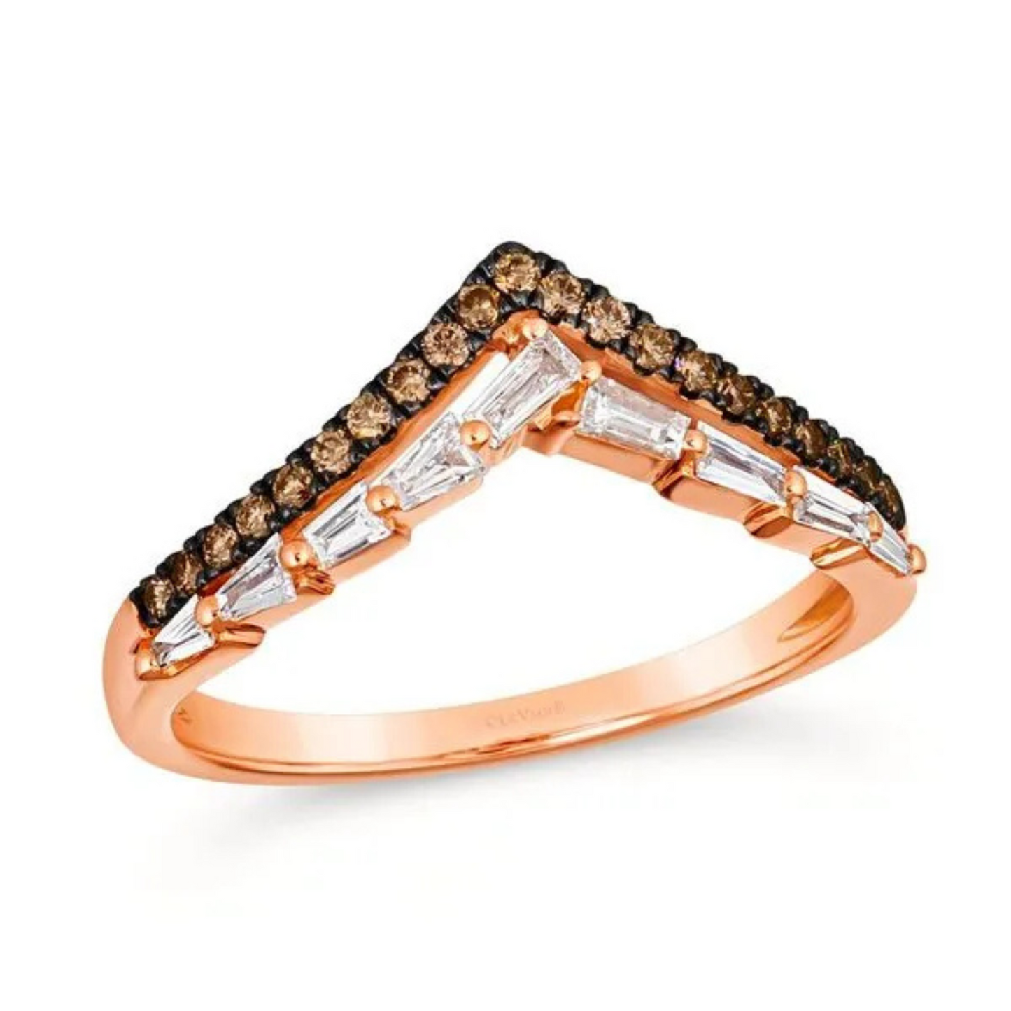 Le Vian 14K Strawberry Gold Chocolate and Vanilla Diamond Ring 0.25ct