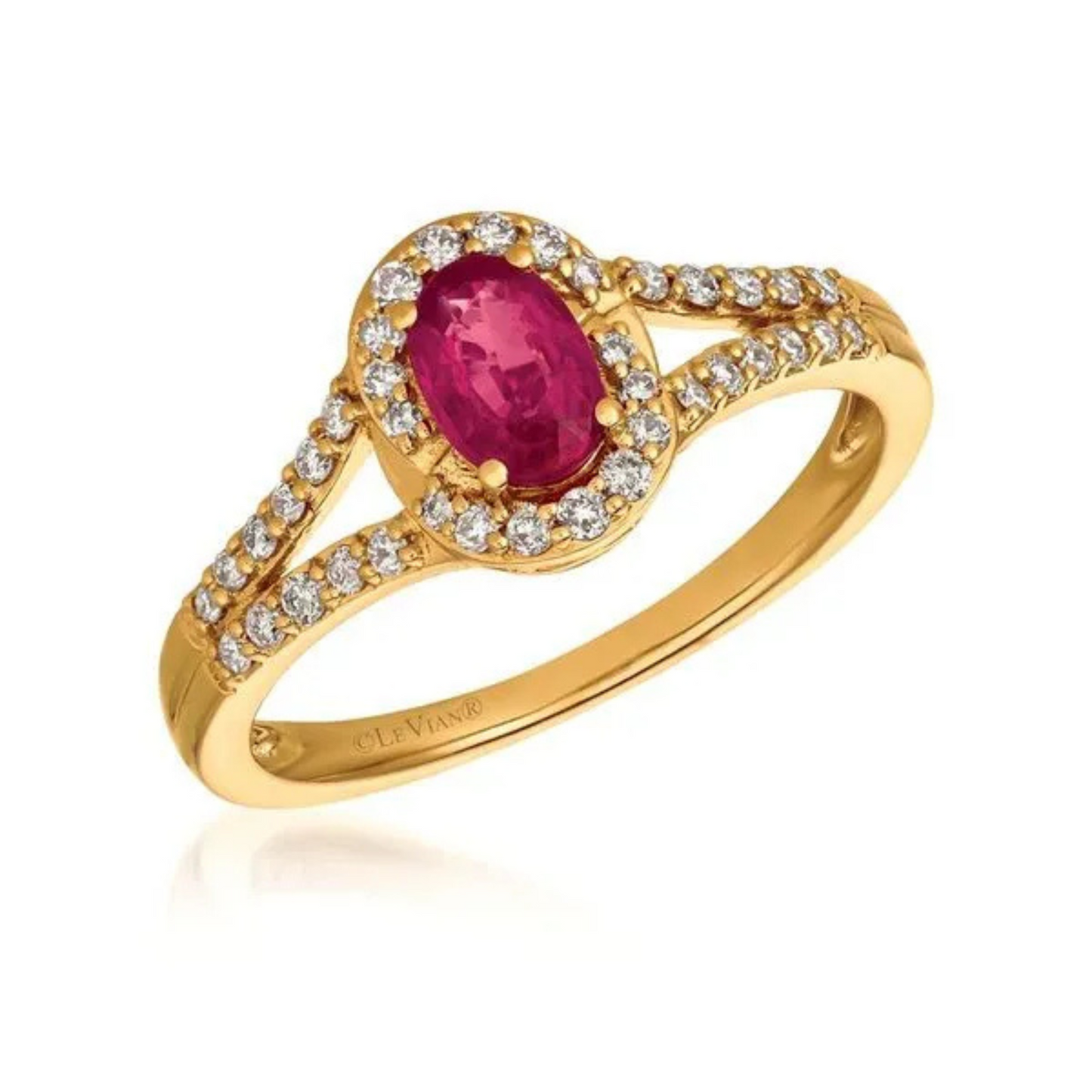 Le Vian 14K Honey Gold Passion Ruby and Vanilla Diamond Ring 0.5ct