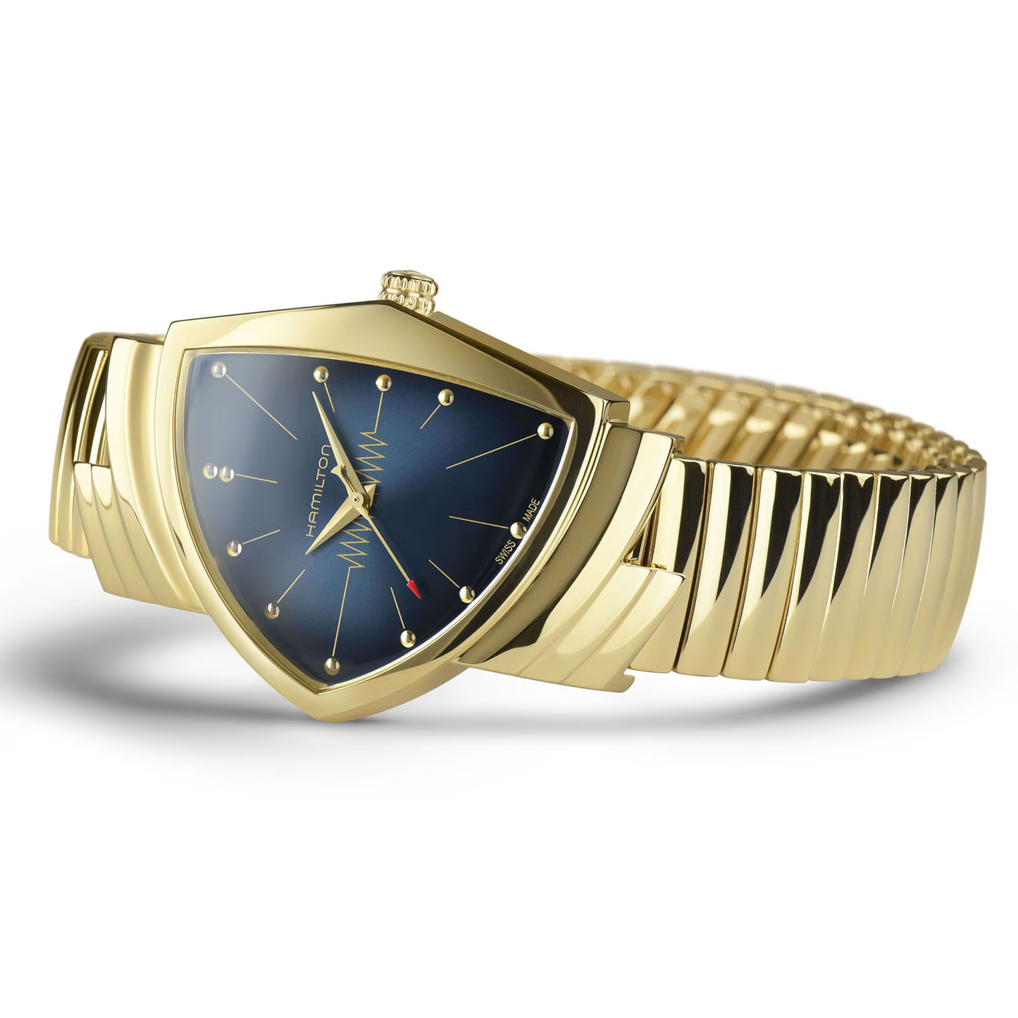 Hamilton Ventura Gold Stainless Steel Blue Dial Watch 32mm