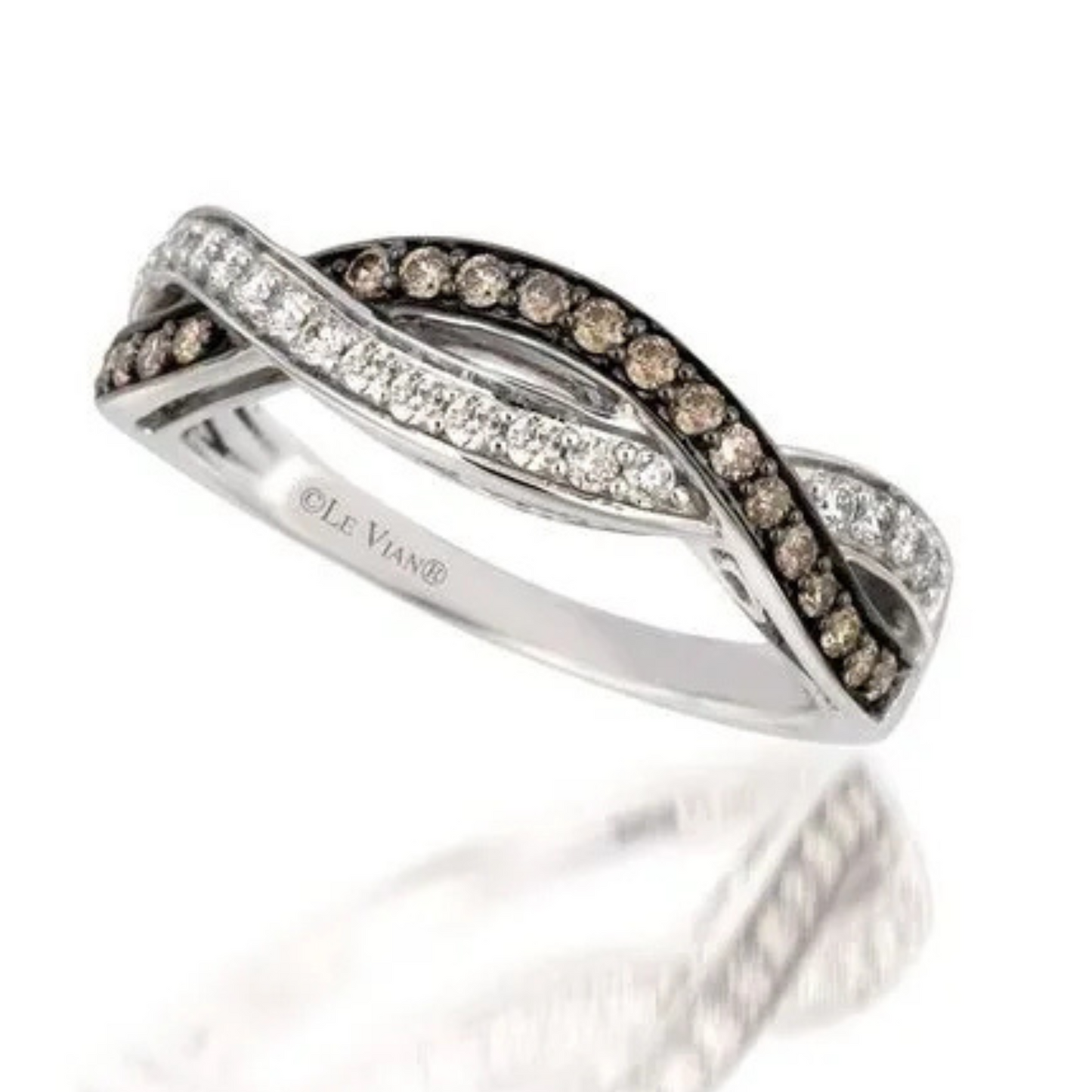 Le Vian 14K Vanilla Gold Chocolate and Vanilla Diamond Ring 0.2ct