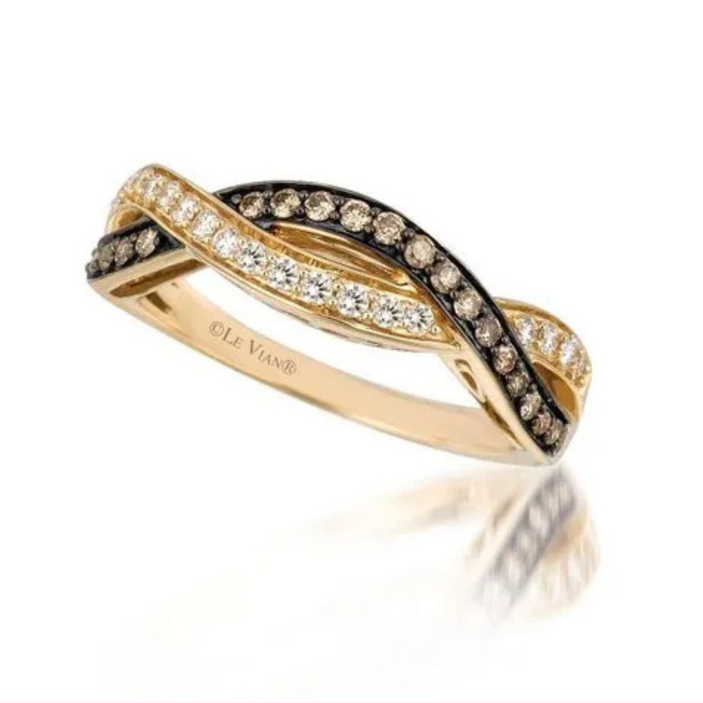 Le Vian 14K Honey Gold Chocolate and Vanilla Diamond Ring 0.2ct