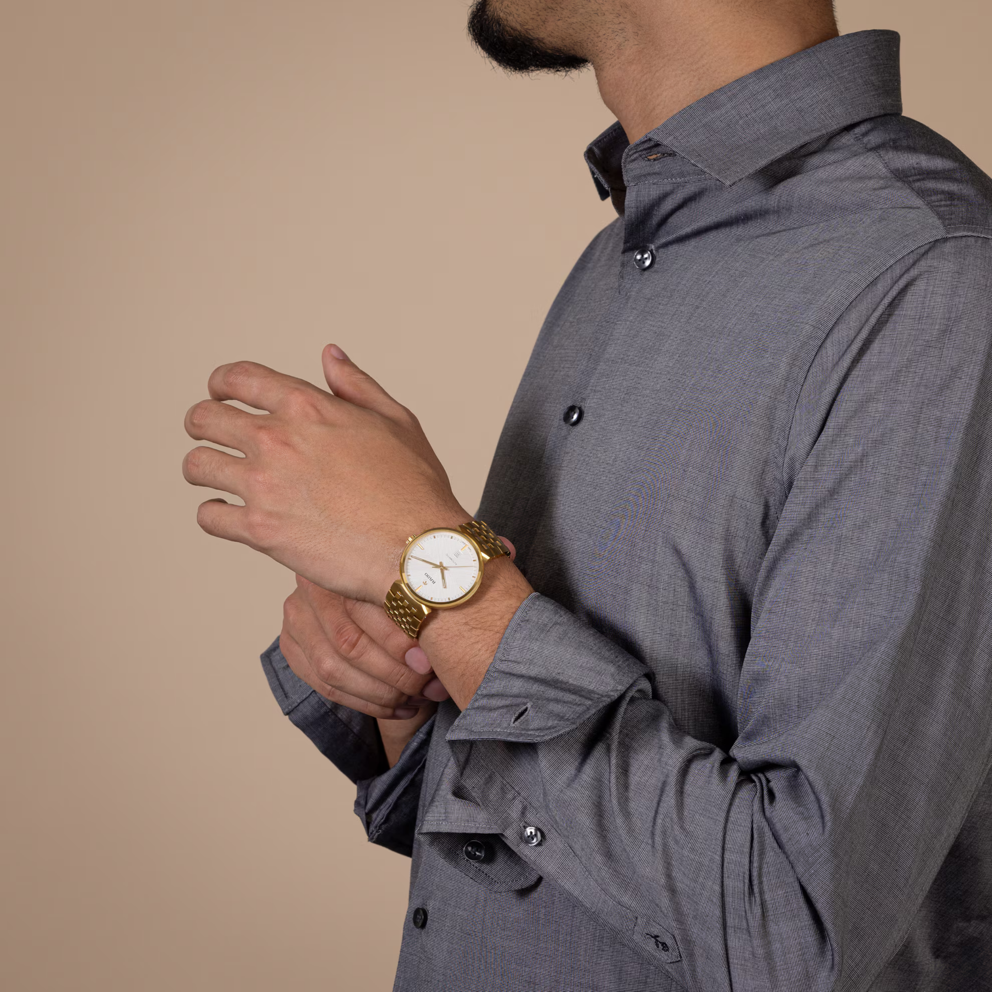Rado Florence Gold-Tone Guilloche White Dial Automatic 39mm – Marc Rado Florence Gold-Tone Guilloche White Dial Automatic 39mm – Marc