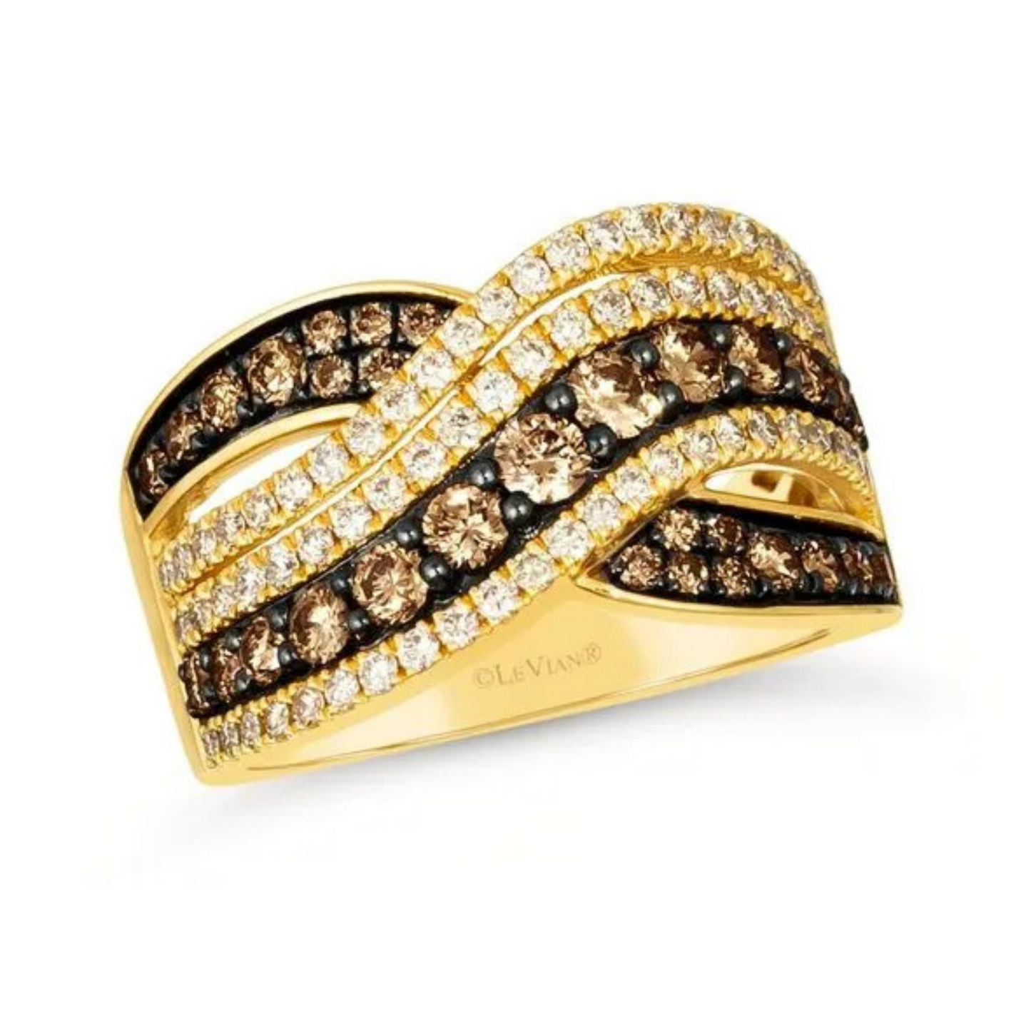 Le Vian 14K Honey Gold Chocolate and Nude Diamond Ring 0.875ct